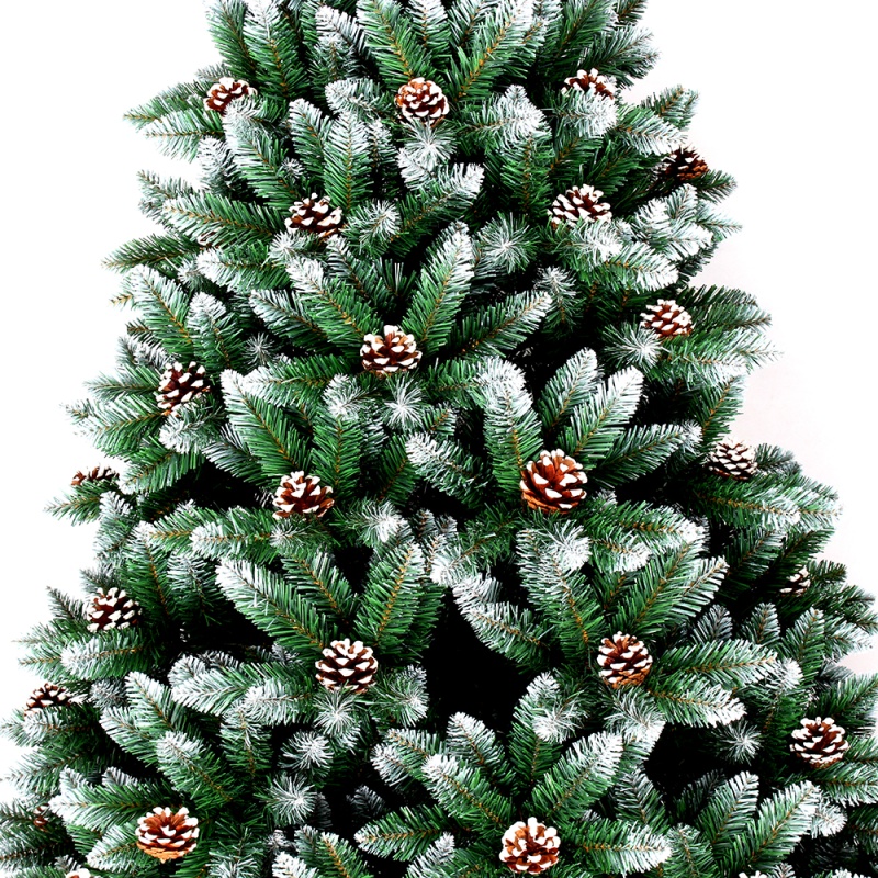 28 Artificial Snowed Pine Stem -White/Green