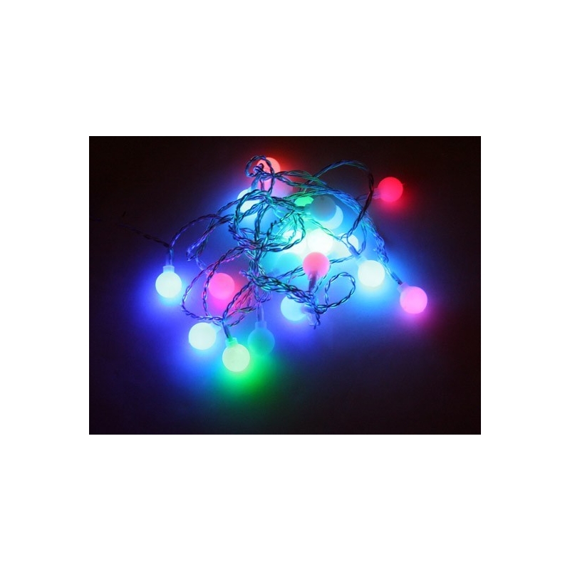 20 LED tulega valguspallid (d. 2cm), isemuutuv värv, pallide vahe 15cm /12
