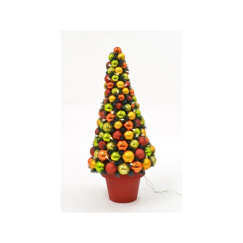 Jõulu deco Flashy, püramiidi kujuline, kõrgus 80 cm, 50 LED tulega kuldne/punane/roheline /1