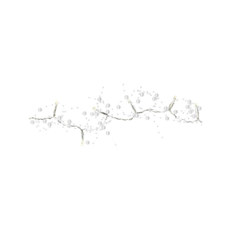 Valguskett pärlitega 20 LED, 1,15m, tulede vahe 6cm, taimer (6+18h tsükkel), patareitoide (3xAA, mitte kaasas), IP20