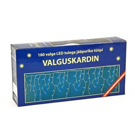 180 valge LED tulega jääpurika-kett 3,5 m/18