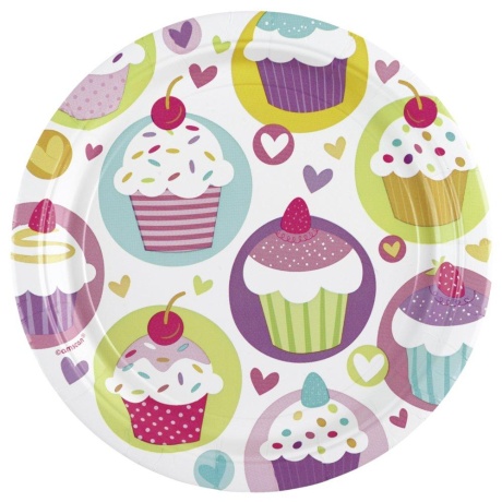 Cupcake Taldrikud 23cm 8tk/pk