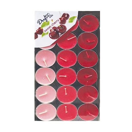 Scented tealights 36 pcs. 38mm metal case Cherry / 24