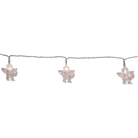 Light chain with angels 10 LEDs, 1.35m, light spacing 15cm, timer (6 + 18h cycle), battery powered (3xAA, not included), IP20