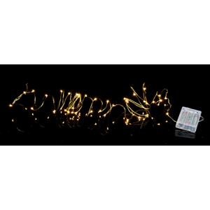 Valguskett String 40 LED, vaskne, 3,9m, tulede vahe 10cm, taimer (6+18h tsükkel), patareitoide (3xAA, mitte kaasas), IP20 12/96