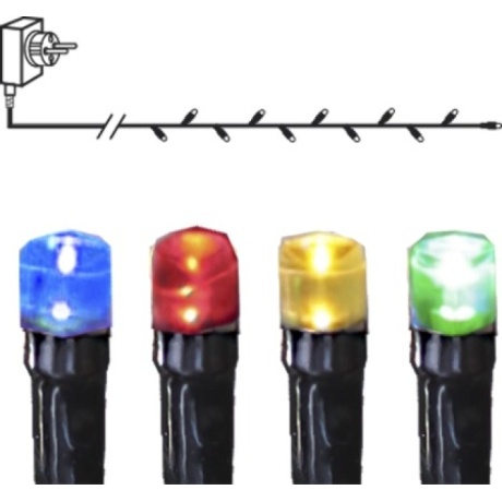 Light chain MicroLED, 180 LED, multi, 18m and 5m cable, light spacing 10cm, 230V-31V DC, IP44