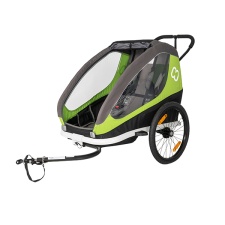 Hamax bicycle trailer and pram TRAVELER, 2 seats, gray / green