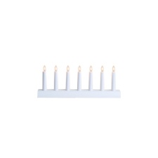 Advent candle IDA, white, wooden 39x15x5cm, with 7 lights, 230V, IP20