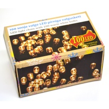 Chain with 100 LED lights, warm-white, distance between lights 15cm