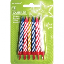 Candles spiral 10cm / 12pcs + tips