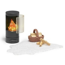 Lundby Fireplace and wooden basket