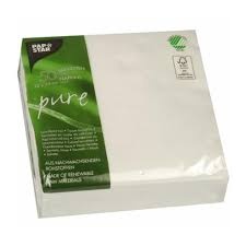 Napkins 50pcs 33x33cm, 2 layers. , PURE, white