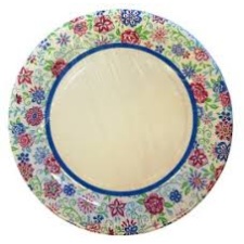 Floral Cardboard Plates 10pcs. 23cm,