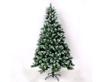Artificial spruce Bianca 210 cm, 1200 tops, with snowy tops and cones