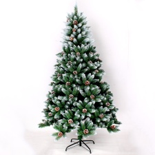 Artificial spruce Bianca 210 cm, 1200 tops, with snowy tops and cones