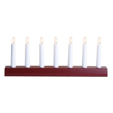 Adv. candlestick IDA, red 39x15x5cm, with 7 lights, E10, 230V, IP20