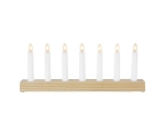 Adv. candlestick IDA, wooden 39x15x5cm, with 7 lights, 230V, IP20