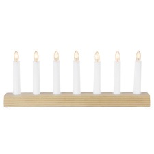 Adv. candlestick IDA, wooden 39x15x5cm, with 7 lights, 230V, IP20