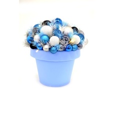 Christmas deco Flashy, height 35 cm, 10 LED lights blue / white / silver / 6