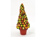 Christmas deco Flashy, pyramid shaped, height 80 cm, 50 LED lights golden / red / green / 1