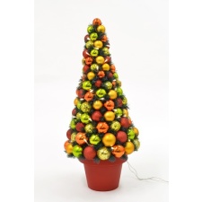 Christmas deco Flashy, pyramid shaped, height 80 cm, 50 LED lights golden / red / green / 1