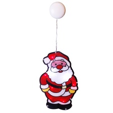 Santa Claus 8 LEDs, 17,5x26,5cm, battery powered (3xAA, not included), with suction cup, IP20