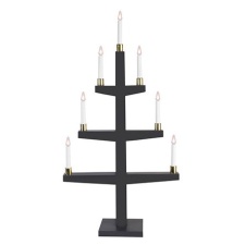 Candlestick Gray gray, 47x90x14cm, 7 LED lights, wooden, gray, E10, 230V, IP20