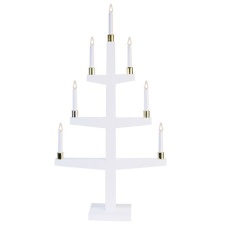 Candlestick Gray white, 47x90x14cm, 7 LED lights, wooden, E10, 230V, IP20