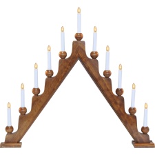 Candlestick Stellan, 75x69x8cm, 11 lights, wooden, brown, E10, 230V, IP20