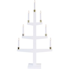 Candlestick Lamb, 61x110x15cm, 9 LED lights, wooden, white, E10, 230V, IP20