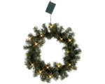 Spruce wreath, Ø40cm, 15 LEDs, timer (6 + 18h cycle), battery powered (3xAA, not included), IP44