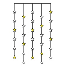 Light curtain with LED stars.