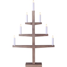 Candlestick Tripp, wooden, brown, 49x76x10cm, 7 lights, 230V, E10, 230V, IP20