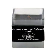 Candle in cube-glass gray / 12