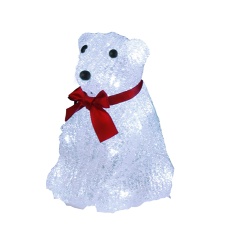 Sitting bear, 11x16cm, 16 LEDs, timer (6 + 18h cycle), battery powered (3xAA, not included), IP20