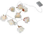 Light chain with large roses 8 LEDs, 1.75m, light spacing 25cm, timer (6 + 18h cycle), battery powered (3xAA, not included), IP20