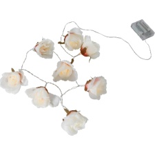 Light chain with large roses 8 LEDs, 1.75m, light spacing 25cm, timer (6 + 18h cycle), battery powered (3xAA, not included), IP20