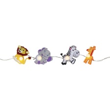 Candle chain with animals, 1,4m, animals ~ 8x3,5cm, 8 LED lights, battery powered (3xAA, not included), power cord 5m, timer Multi