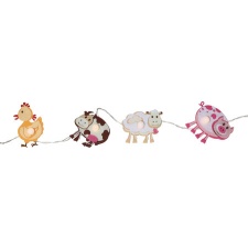 Candle chain with animals 8x3,5cm, 8 LED lights, length 1,4m, timer 6h ON / 18h OFF, pat. 3xAA (not included), or.work time 80h