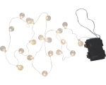 Light chain with 20 LED balls, 1.6m, battery powered, indoor / outdoor, IP44