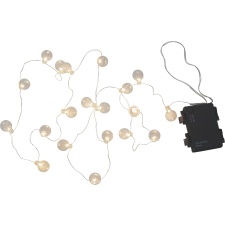 Light chain with 20 LED balls, 1.6m, battery powered, indoor / outdoor, IP44