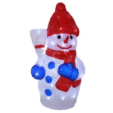 Snowman with brush, 25x45cm, 48 LED, 230V-24V DC, IP44