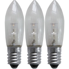 Bulb LED universal 3pcs, 0.2W, 23-55V, E10, transparent 10/200