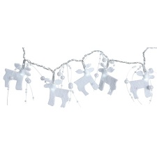 Light chain with elk, 30LED, 1.8m, white, light spacing 6cm, timer (6 + 18h cycle), battery powered (3xAA, not included), IP20