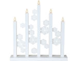 White candlestick &quot;Falling snow&quot;, 46x48x8cm, 5 LEDs, 230V, IP20