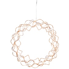 Copper wreath &quot;Curly&quot;, Ø30x6cm, 30 Led, 230V - 3VDC, IP20